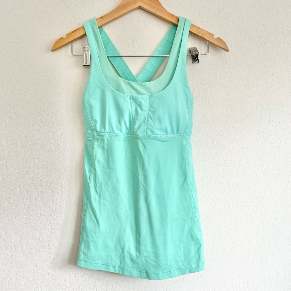 Lululemon Turquoise Cross Back Workout Tank Sz 6